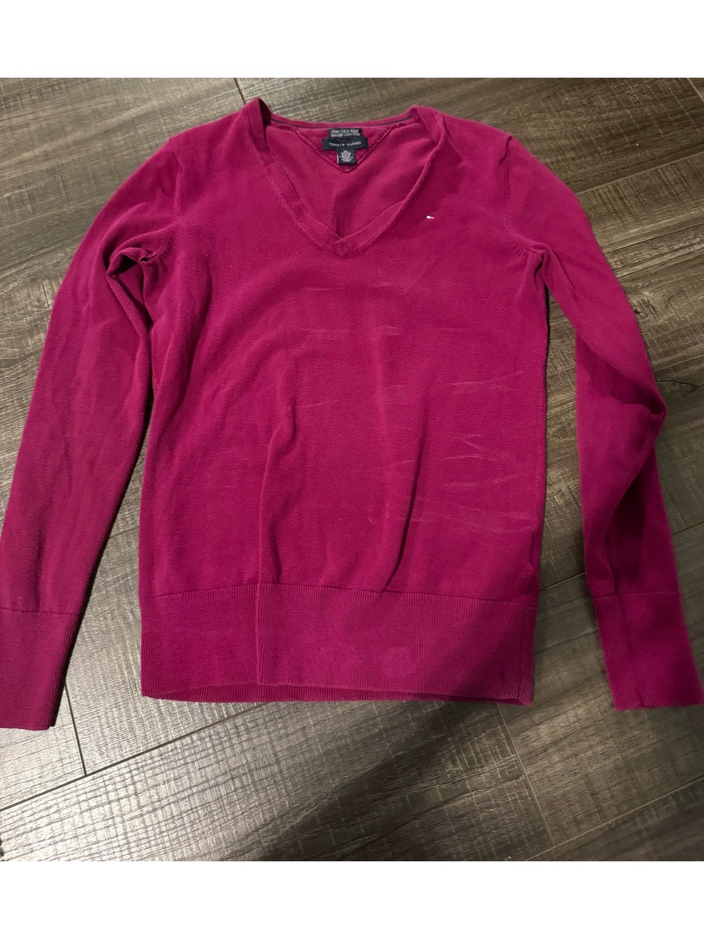 Tommy Hilfiger Men's V-Neck Sweater - Magenta